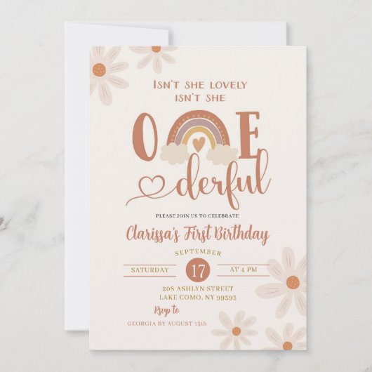 Boho Rainbow is niet zo'n mooie eerste verjaardag Kaart (Voorkant)