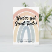 Boho Rainbow Je hebt een geweldige smaak business Bedankkaart (Staand voorkant)
