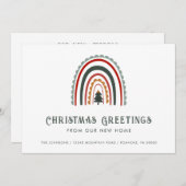 Boho Rainbow Kerstgroeten uit New Home Aankondiging (Voorkant / Achterkant)