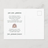 Boho Rainbow Kerstgroeten uit New Home Aankondigingskaart (Achterkant)