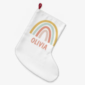 Boho Rainbow Kinder gepersonaliseerd Grote Kerstsok (Voorkant (Hangend))
