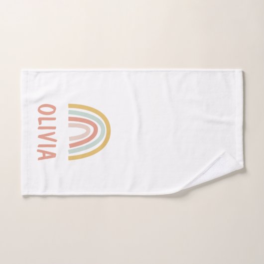 Boho Rainbow Kinder gepersonaliseerd Handdoek (Handdoek)