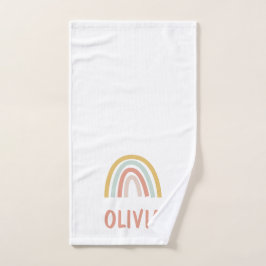 Boho Rainbow Kinder gepersonaliseerd Handdoek