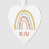 Boho Rainbow Kinder gepersonaliseerd Ornament (voorkant)