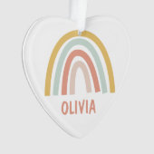 Boho Rainbow Kinder gepersonaliseerd Ornament (voorkant)