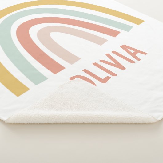 Boho Rainbow Kinder gepersonaliseerd Sherpa Deken (3/4)