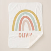 Boho Rainbow Kinder gepersonaliseerd Sherpa Deken (Voorkant)
