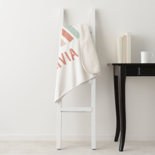 Boho Rainbow Kinder gepersonaliseerd Sherpa Deken (In situ)