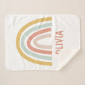 Boho Rainbow Kinder gepersonaliseerd Sherpa Deken (Voorkant (horizontaal))