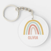 Boho Rainbow Kinder gepersonaliseerd Sleutelhanger (Voorkant)