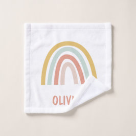 Boho Rainbow Kinder gepersonaliseerd Washandje