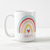 Boho Rainbow Kinder Naam Waterverf Koffiemok (Links)