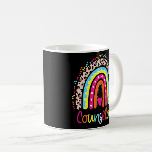 Boho Rainbow Leopard Back Koffiemok (Voorkant rechts)