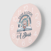 Boho Rainbow Library Lezen Het is in een boek Grote Klok (Hoek)