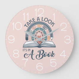 Boho Rainbow Library Lezen Het is in een boek Grote Klok