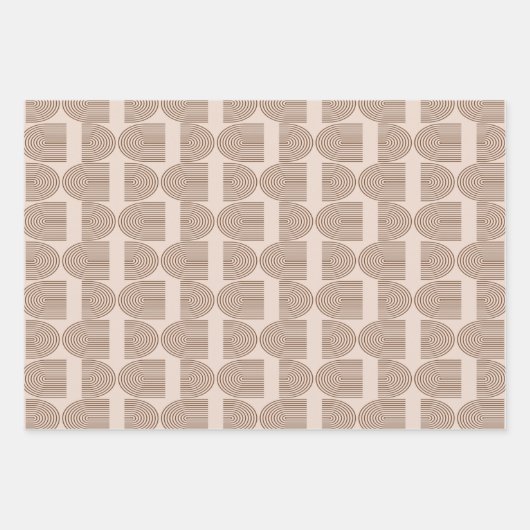 Boho Rainbow Line Arch in Brown en Terracotta Inpakpapier Vel (Voorkant 3)