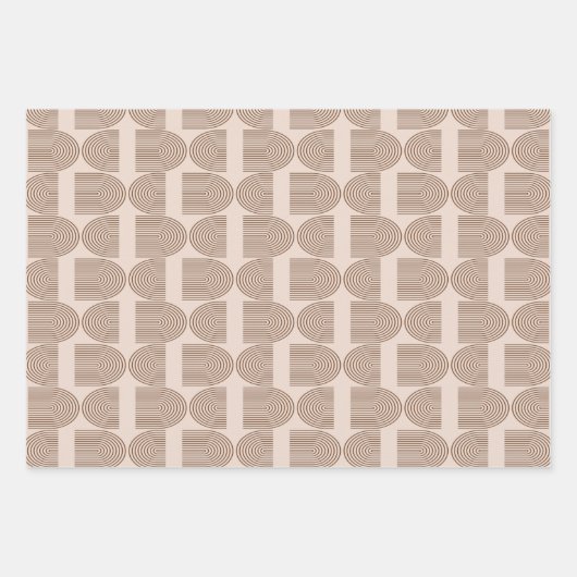 Boho Rainbow Line Arch in Brown en Terracotta Inpakpapier Vel (Voorkant)