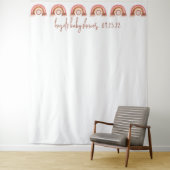 Boho Rainbow Lion Baby shower Photobooth Achtergro Wandkleed (In situ)