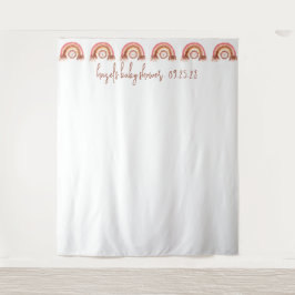 Boho Rainbow Lion Baby shower Photobooth Achtergro Wandkleed