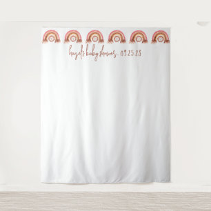 Boho Rainbow Lion Baby shower Photobooth Achtergro Wandkleed