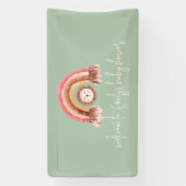 Boho Rainbow Lion Sage Welkom in Baby shower Spandoek (Verticaal)