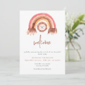 Boho Rainbow Lion Welkom Baby Aankondiging (Staand voorkant)