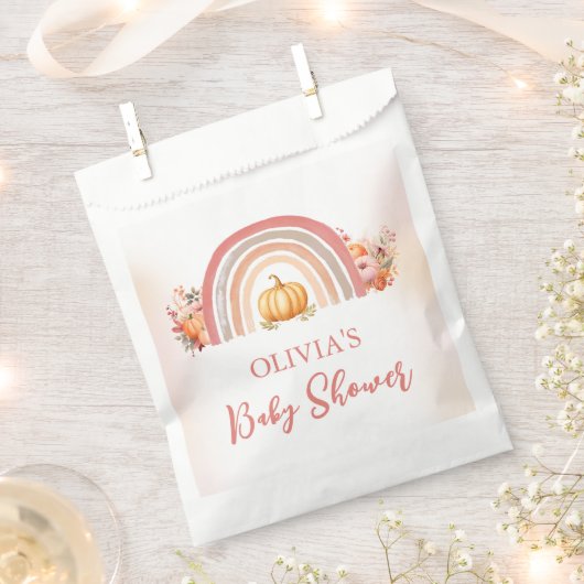 Boho Rainbow Little Pumpkin Herfst Baby shower Bedankzakje (Geknipt)