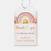 Boho Rainbow Little Pumpkin Herfst Baby shower Cadeaulabel (Voorkant)
