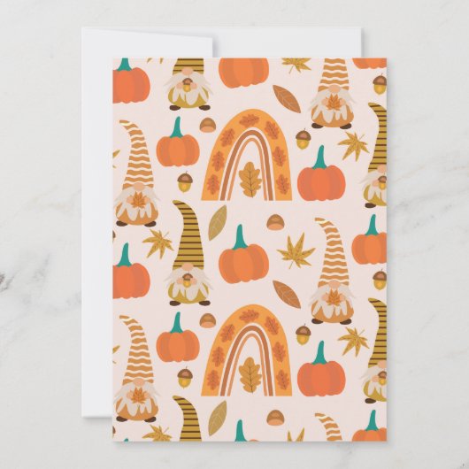 Boho Rainbow Little Pumpkin Herfst Baby shower Kaart (Achterkant)