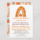 Boho Rainbow Little Pumpkin Herfst Baby shower Kaart (Voorkant / Achterkant)