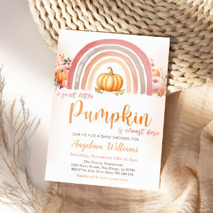 Boho Rainbow Little Pumpkin Herfst Baby shower Kaart