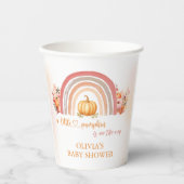 Boho Rainbow Little Pumpkin Herfst Baby shower Papieren Bekers (Voorkant)