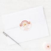 Boho Rainbow Little Pumpkin Herfst Baby shower Ronde Sticker (Envelop)