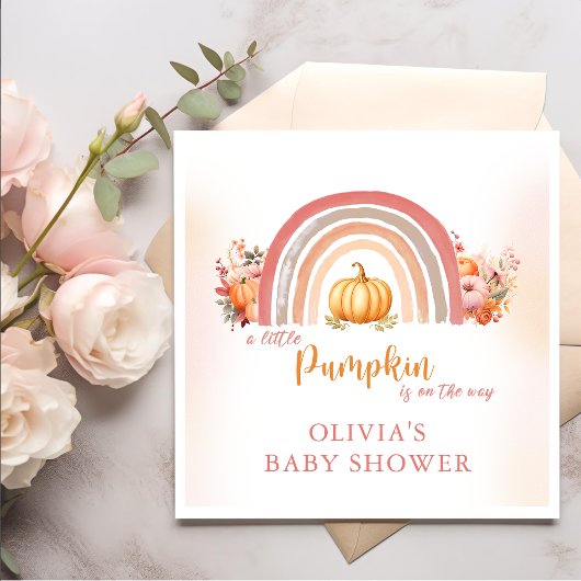 Boho Rainbow Little Pumpkin Herfst Baby shower Servet