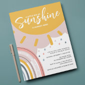 Boho Rainbow Little Ray of Sunshine Baby shower Kaart