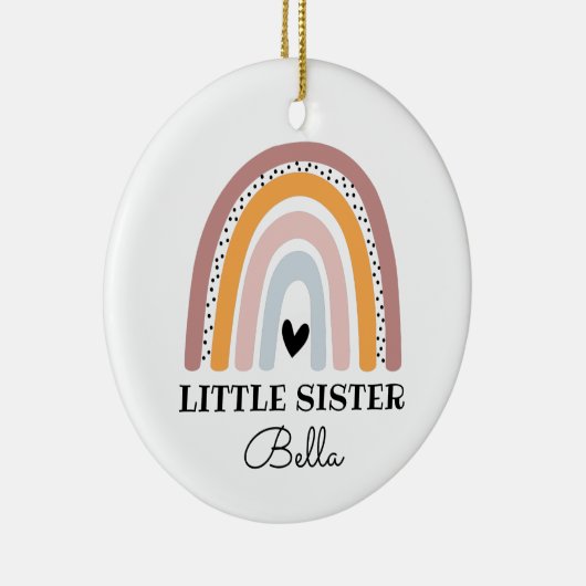 Boho Rainbow Little Sister Ceramic Ornament (Rechts)