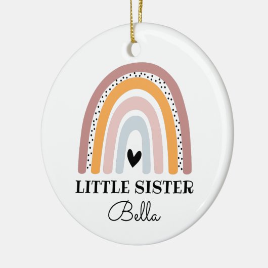 Boho Rainbow Little Sister Ceramic Ornament (Links)