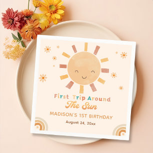 Boho Rainbow Little Sunshine Verjaardagsservetten Servet
