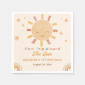 Boho Rainbow Little Sunshine Verjaardagsservetten Servet (Voorkant)