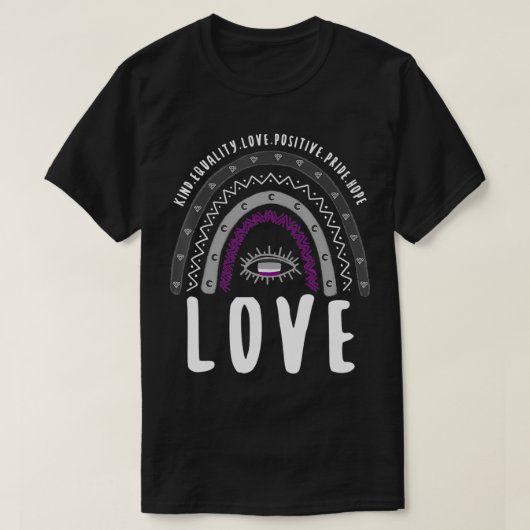 Boho Rainbow Love Ace Pride T-shirt (Design voorkant)