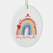 Boho Rainbow Love Hearts Mama Keramisch Ornament (Rechts)