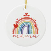 Boho Rainbow Love Hearts Mama Keramisch Ornament (Voorkant)
