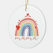 Boho Rainbow Love Hearts Mama Keramisch Ornament (Links)