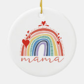Boho Rainbow Love Hearts Mama Keramisch Ornament (Achterkant)