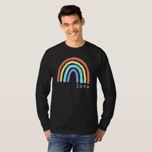 Boho Rainbow Love Letters Pride Lbgtqia 1 T-shirt (Voorkant volledig)