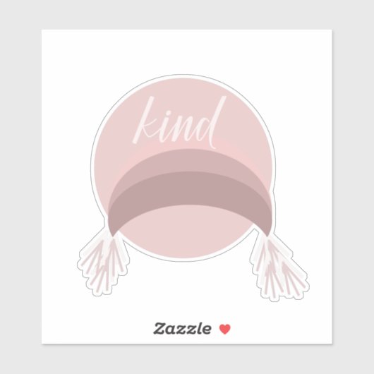 Boho Rainbow Macrame Pink Kind Sticker (Vel)