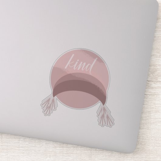 Boho Rainbow Macrame Pink Kind Sticker (Detail)