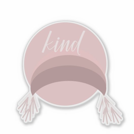 Boho Rainbow Macrame Pink Kind Sticker (Voorkant)
