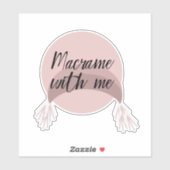 Boho Rainbow Macrame Pink Script Lettering Sticker (Vel)