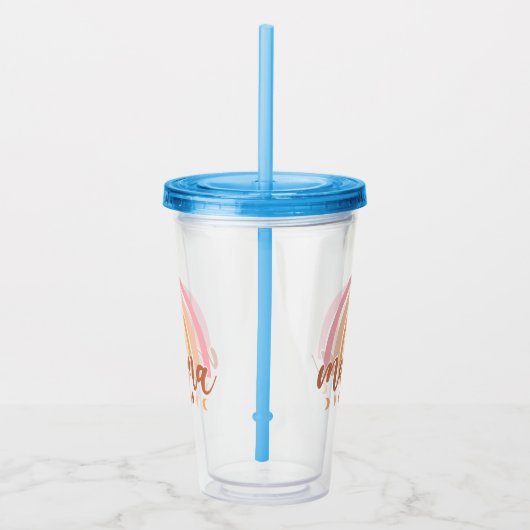 Boho Rainbow Mama met maanfasen Acryl Drinkbeker (Rechts)